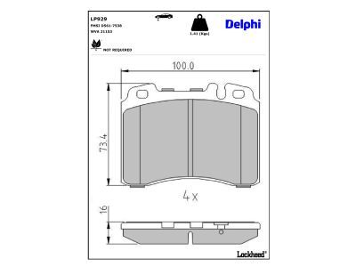 DELPHI LP929 Brake Pad Set, disc brake