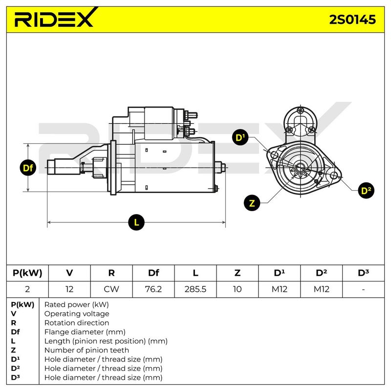 стартер RIDEX