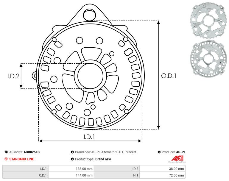 Kaitsekate, generaator, AS-PL ABR0251S