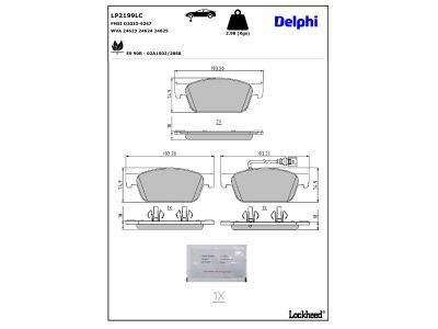 DELPHI LP2199LC - Stabdžių kaladėlių komplektas