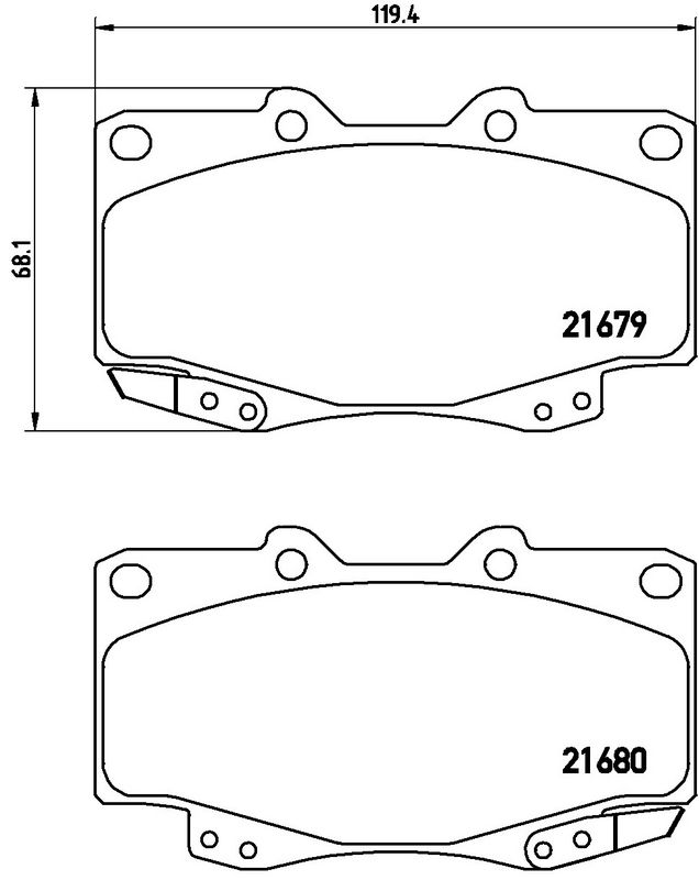 Piduriklotsi komplekt, ketaspidur, BREMBO P 83 069