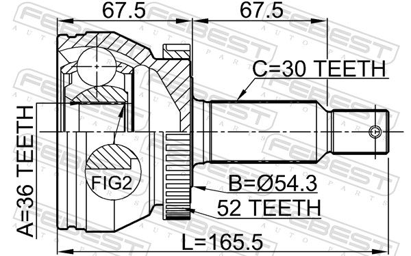 FEBEST 1210-SFCLA52 Joint Kit, drive shaft