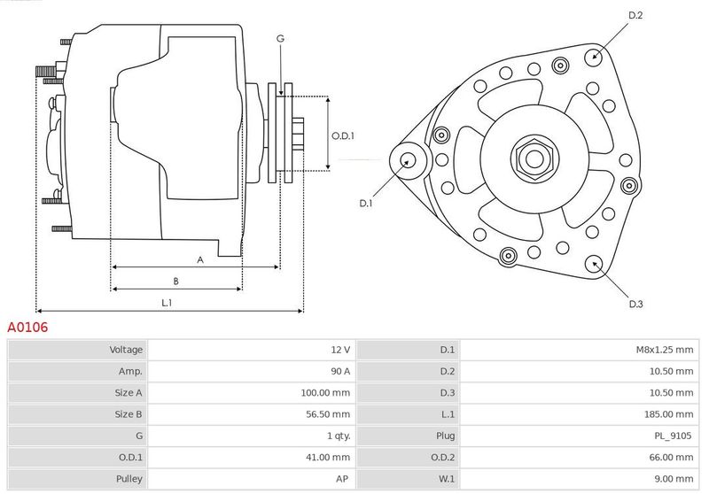 AS-PL A0106 Alternator