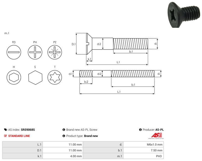 AS-PL SRS9068S Repair Set, alternator