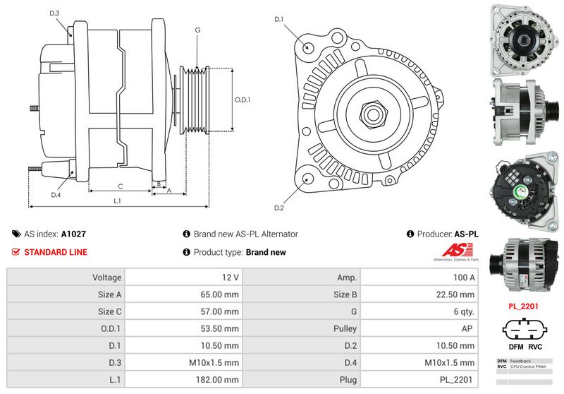 AS-PL A1027 Alternator