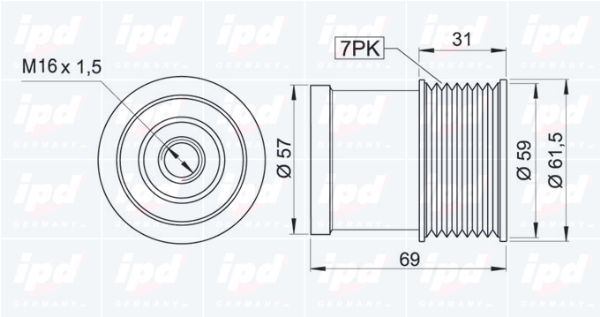 IPD generátor szabadonfutó 15-3353