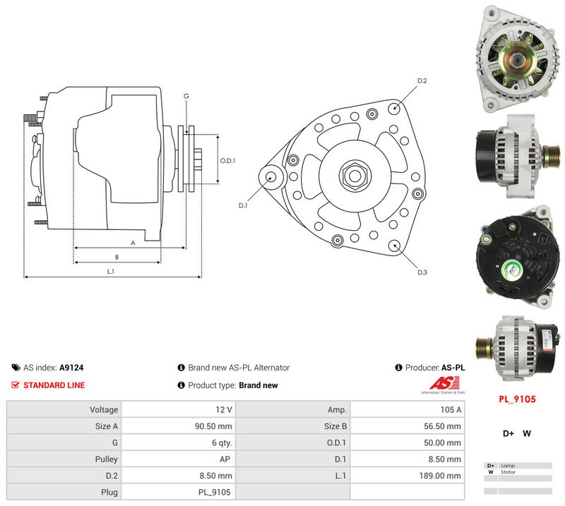 AS-PL A9124 Alternator