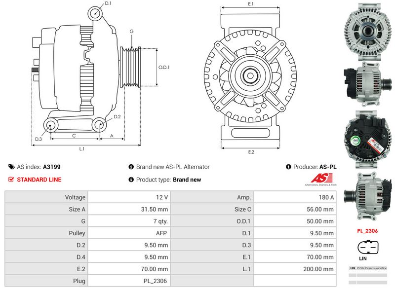 AS-PL A3199 Alternator