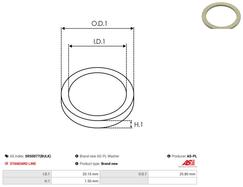 AS-PL SRS0077(BULK) Repair Set, alternator