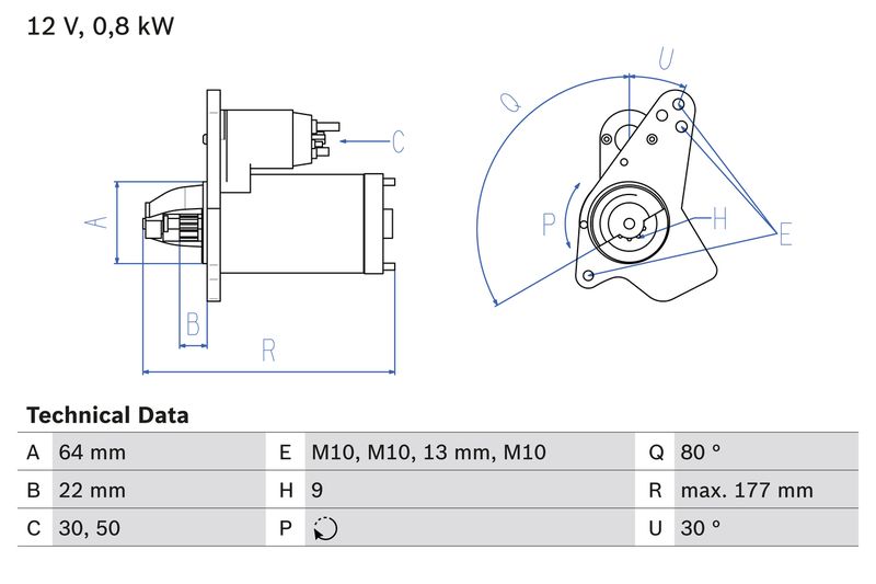 Bosch Starter 0 986 026 250 (0986026250)