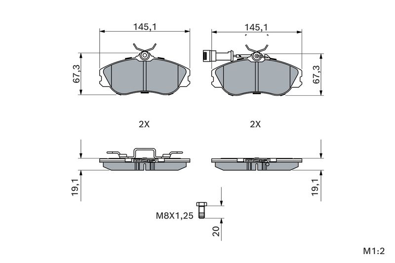 BOSCH 0986461115 Brake Pad Set, disc brake