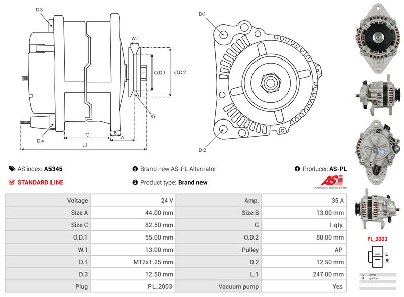 AS-PL A5345 Alternator