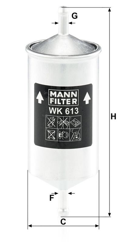 Kütusefilter, MANN-FILTER WK 613