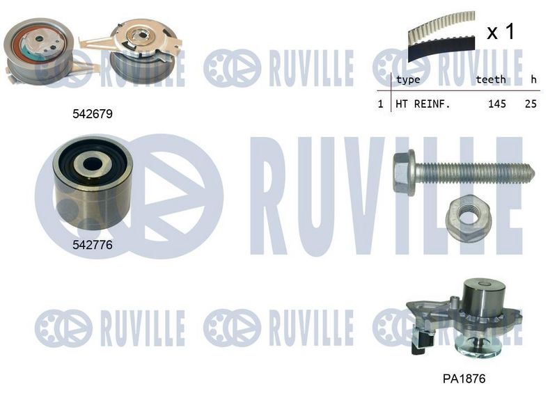 RUVILLE Vízpumpa + fogasszíj készlet 5503913