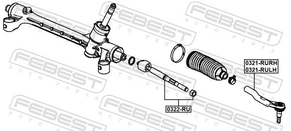 Sisemine rooliots, roolivarras, FEBEST 0322-RU