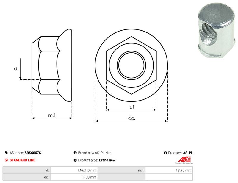 AS-PL SRS6067S Repair Set, alternator