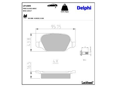 DELPHI LP1685 Brake Pad Set, disc brake