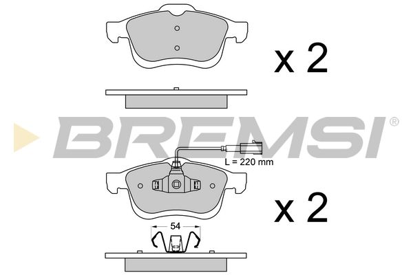 Комплект гальмівних накладок, дискове гальмо, Bremsi BP3413