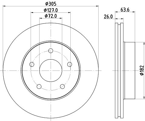 HELLA 8DD 355 108-601 Brake Disc