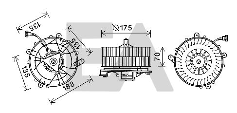 EACLIMA 42A50036 - Electric Motor, interior blower