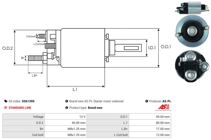 Magnetlülitus, starter, AS-PL SS6139S