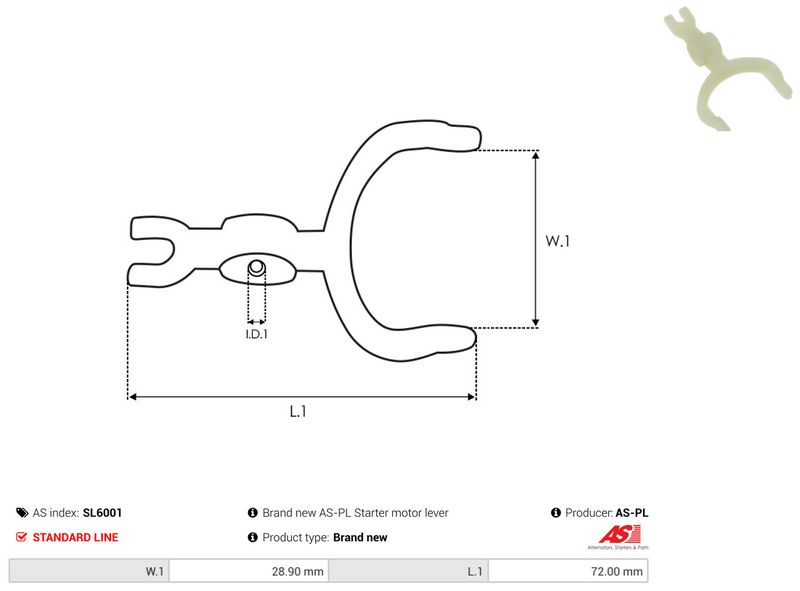 AS-PL SL6001 Starter Lever, carburettor