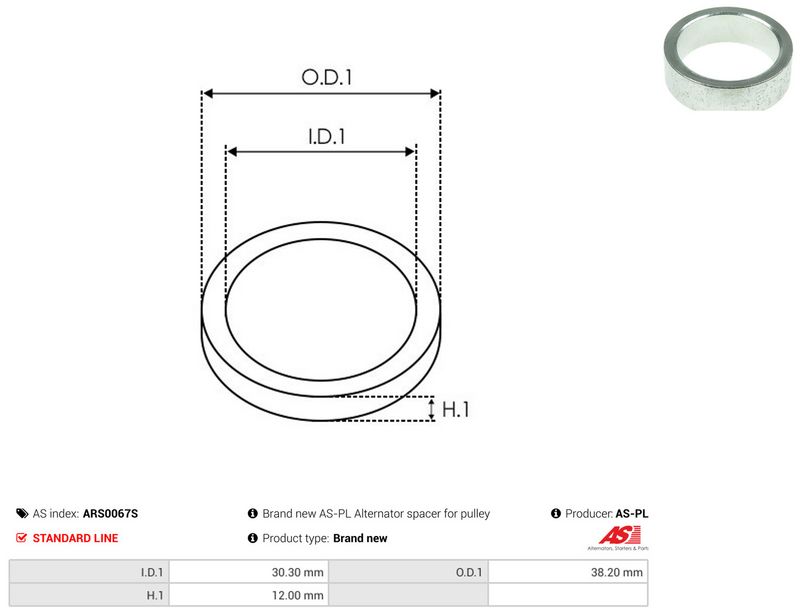 AS-PL ARS0067S Repair Set, alternator