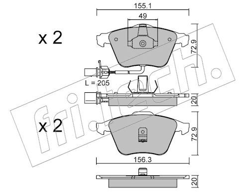 fri.tech. 565.0 Brake Pad Set, disc brake