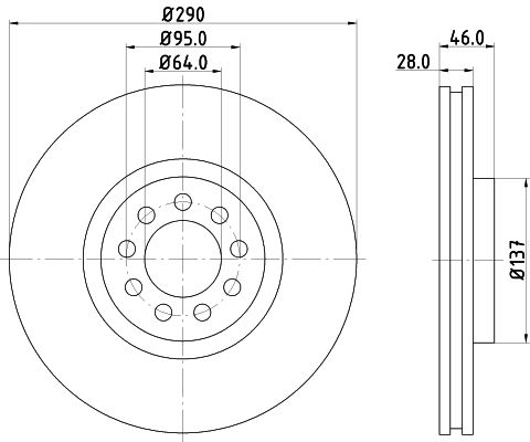 HELLA 8DD 355 117-461 Brake Disc