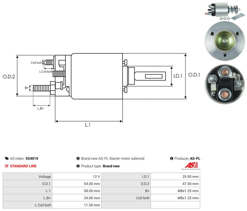 Magnetlülitus, starter, AS-PL SS4019
