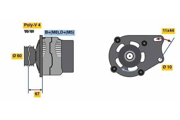 Bosch Alternator 0 986 048 541