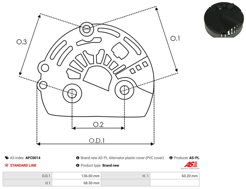 AS-PL APC0014 Protective Cap, alternator