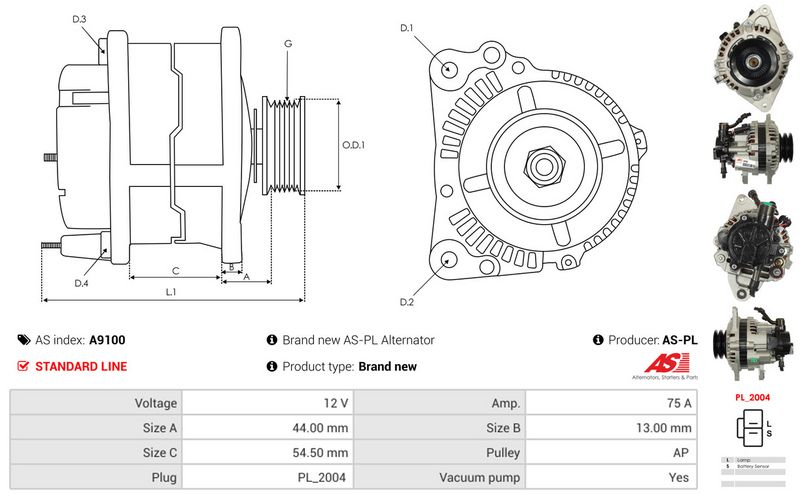 AS-PL A9100 Alternator