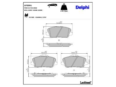 DELPHI LP3591 Brake Pad Set, disc brake