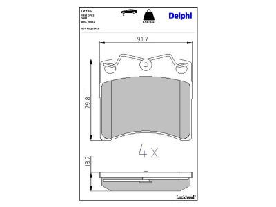 DELPHI LP785 Brake Pad Set, disc brake
