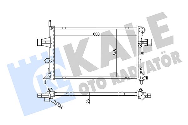 KALE OPEL радиатор охлаждения Astra G, Zafira 1.4/2.2