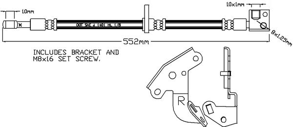 JURATEK fékcső JBH1330R