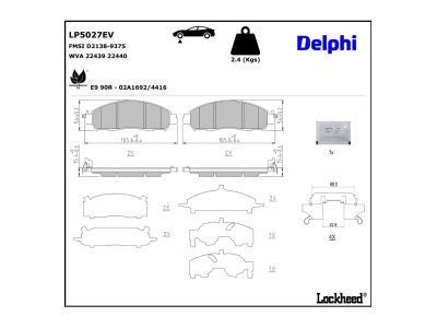 DELPHI LP5027EV Brake Pad Set, disc brake