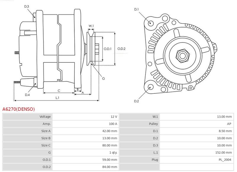 AS-PL A6270(DENSO) Alternator