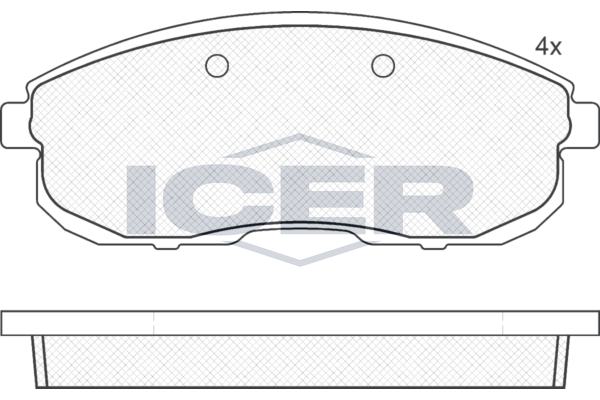 Комплект гальмівних накладок, дискове гальмо, Icer 181100