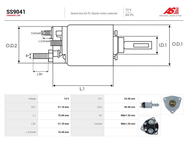 Magnetlülitus, starter, AS-PL SS9041