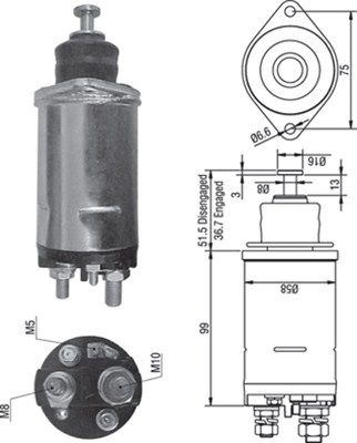 MAGNETI MARELLI Solenoidinis jungiklis, starteris