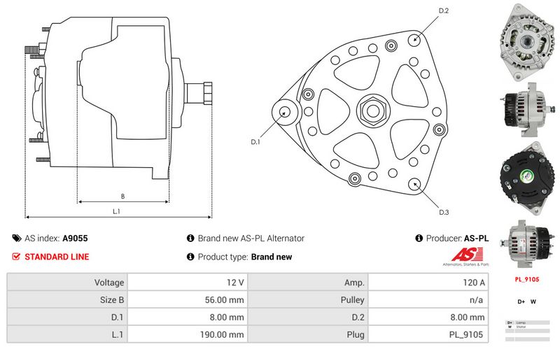 AS-PL A9055 Alternator