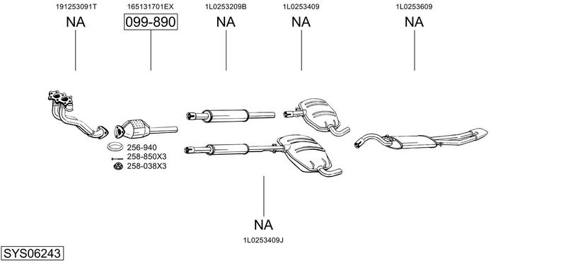 SISTEM DE ESAPAMENT BOSAL SYS06243