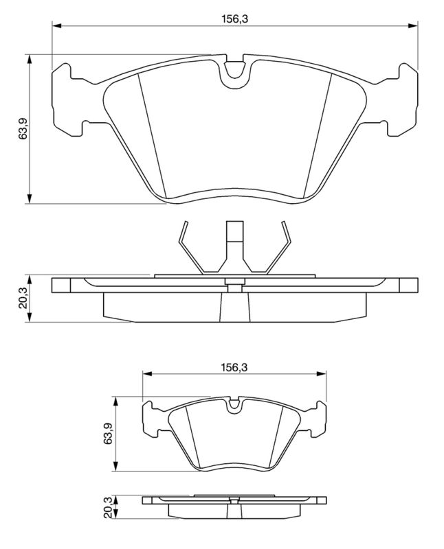Piduriklotsi komplekt, ketaspidur, BOSCH 0 986 490 640