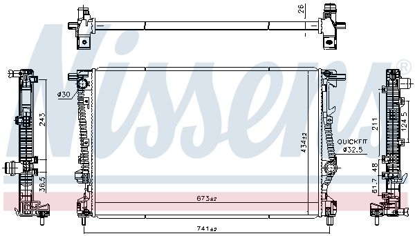 NISSENS 606524 Radiator, engine cooling