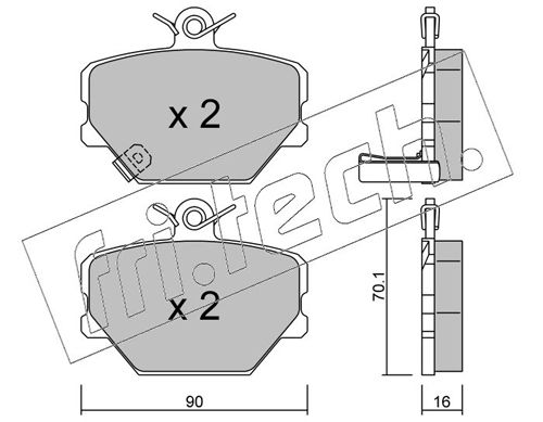 fri.tech. 350.0 Brake Pad Set, disc brake