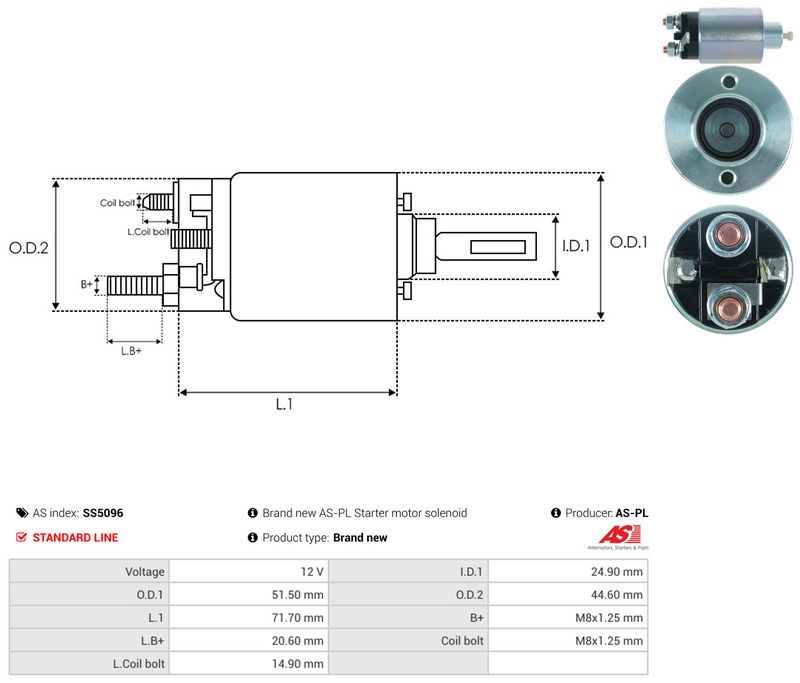 AS-PL SS5096 Solenoid Switch, starter