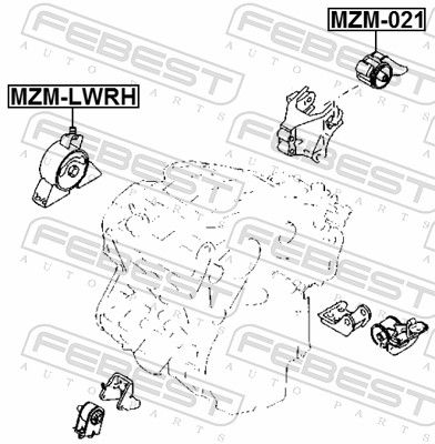 FEBEST MZM-LWRH Mounting, engine