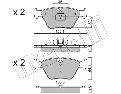 Metelli Brake Pad Set, disc brake 22-0207-3